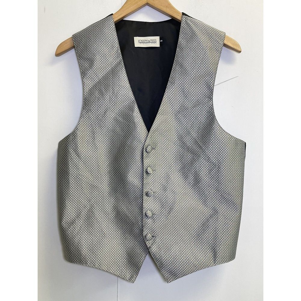 Joseph & Feiss Men's Size S Grey Suit Vest Fullback Mason‎ Wedding Formal